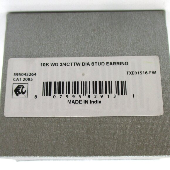 Brilliance Fine Jewelry 10KT White Gold 3/4 CTTW Genuine Diamond Stud Earrings - Picture 7 of 7